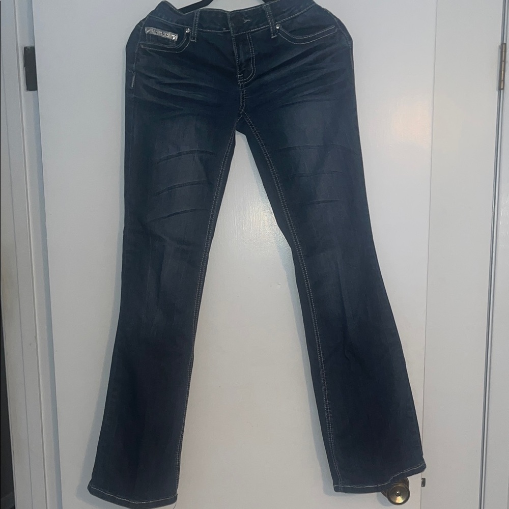 Vanity Dark Blue Flare Jeans size 27W/33L